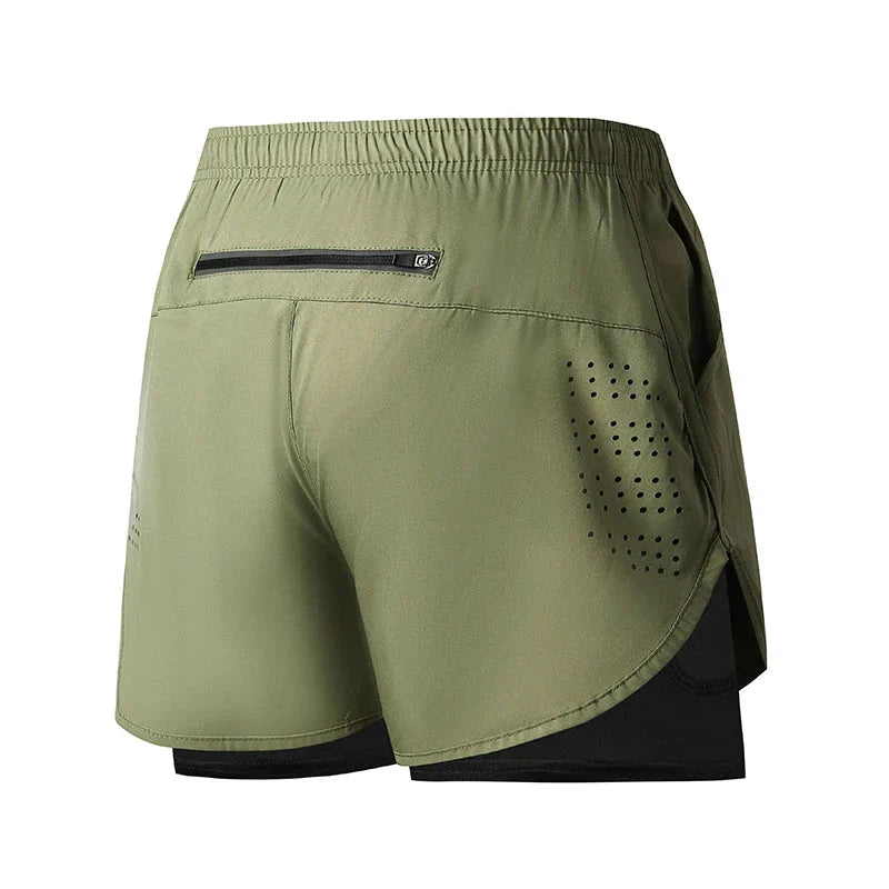 Men's 2-in-1 Running Shorts – Quick-Dry Double Layer Gym Shorts