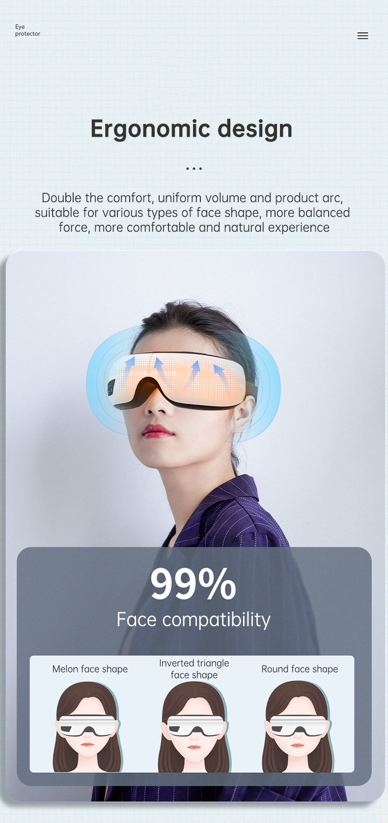 Bluetooth Eye Massager – Air Pressure & Vibration for Migraine & Sleep Relief