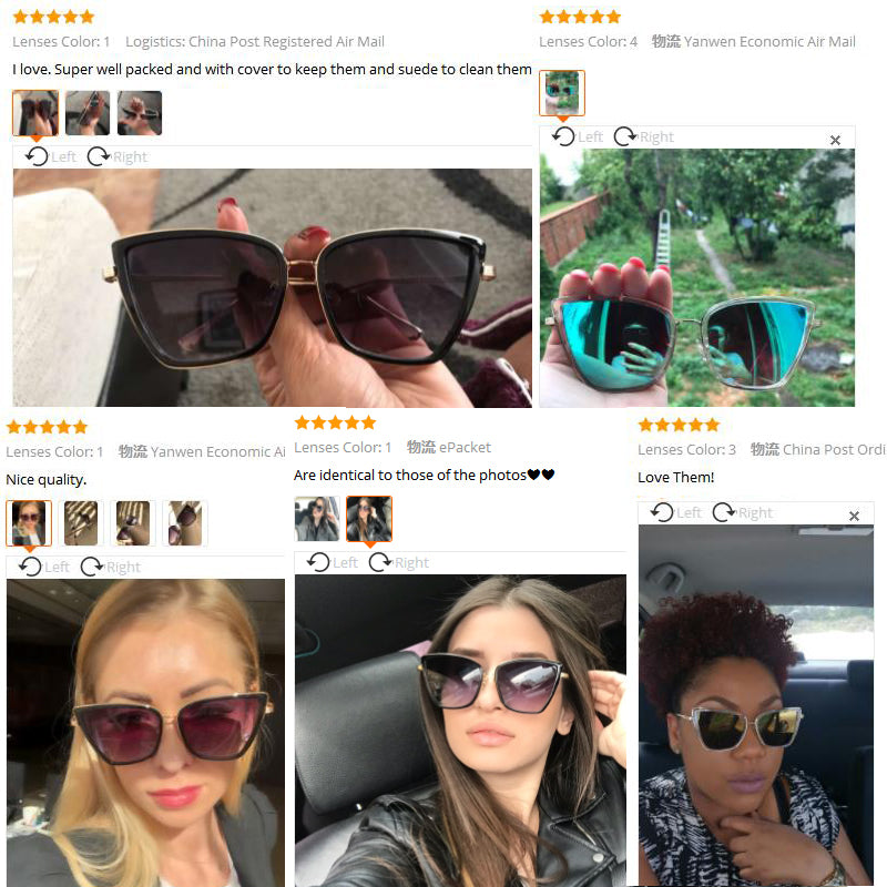 Women's Big Cat Eye Sunglasses – Black Mirror Lens