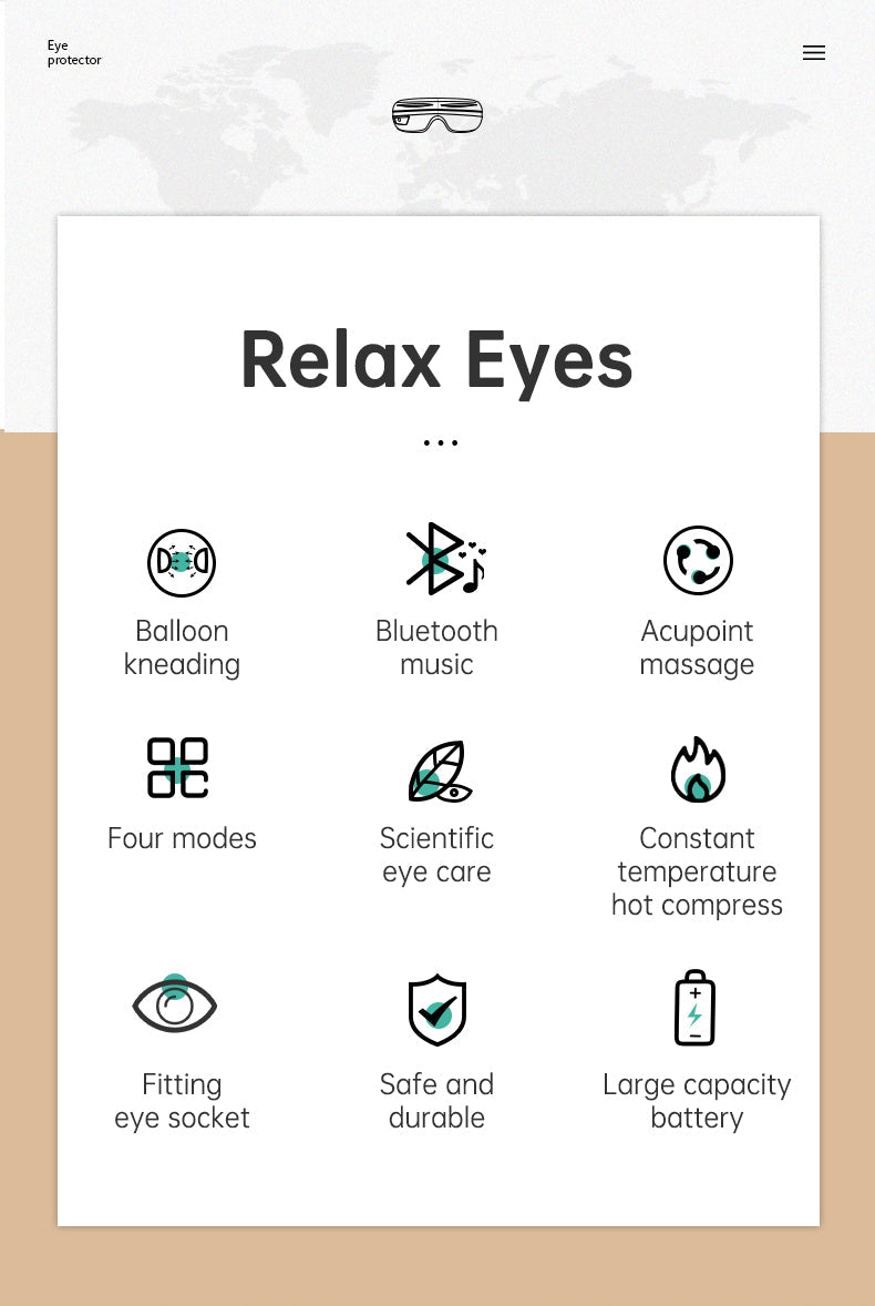 Bluetooth Eye Massager – Air Pressure & Vibration for Migraine & Sleep Relief