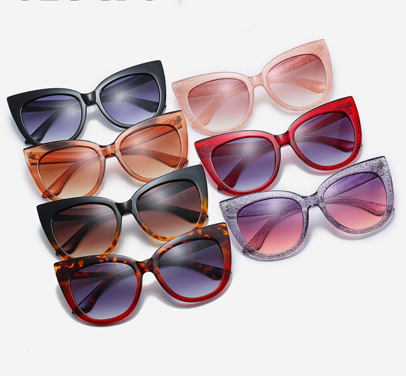 Women's Oversized Cat Eye Sunglasses – UV400 Protection