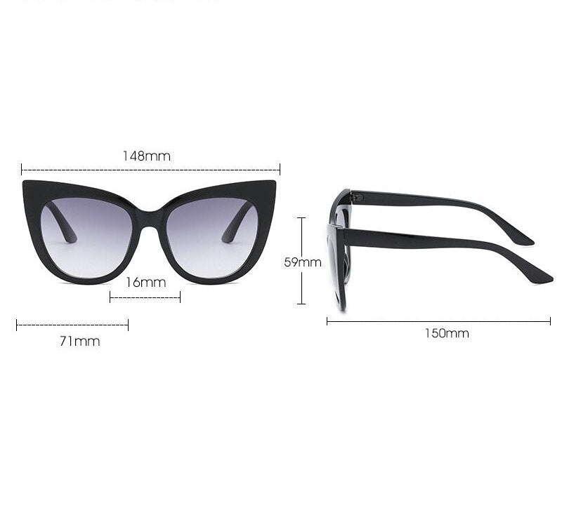 Women's Oversized Cat Eye Sunglasses – UV400 Protection