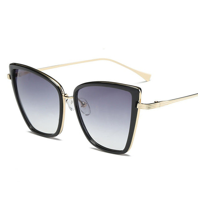 Women's Big Cat Eye Sunglasses – Black Mirror Lens
