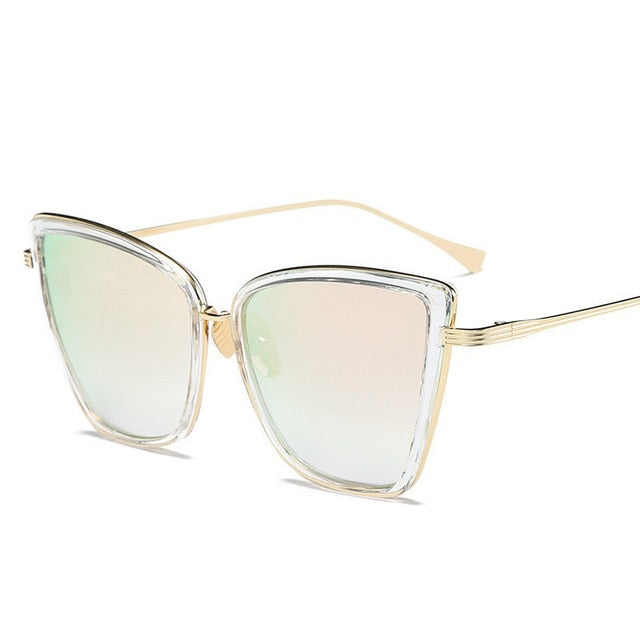 Women's Big Cat Eye Sunglasses – Black Mirror Lens