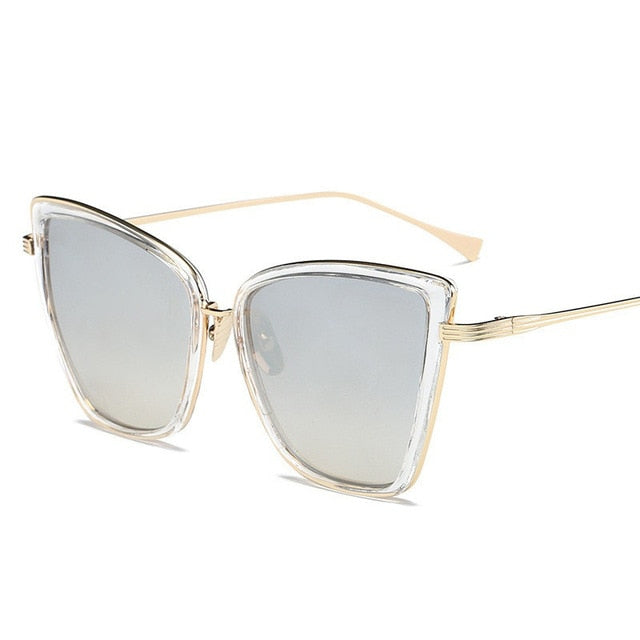 Women's Big Cat Eye Sunglasses – Black Mirror Lens
