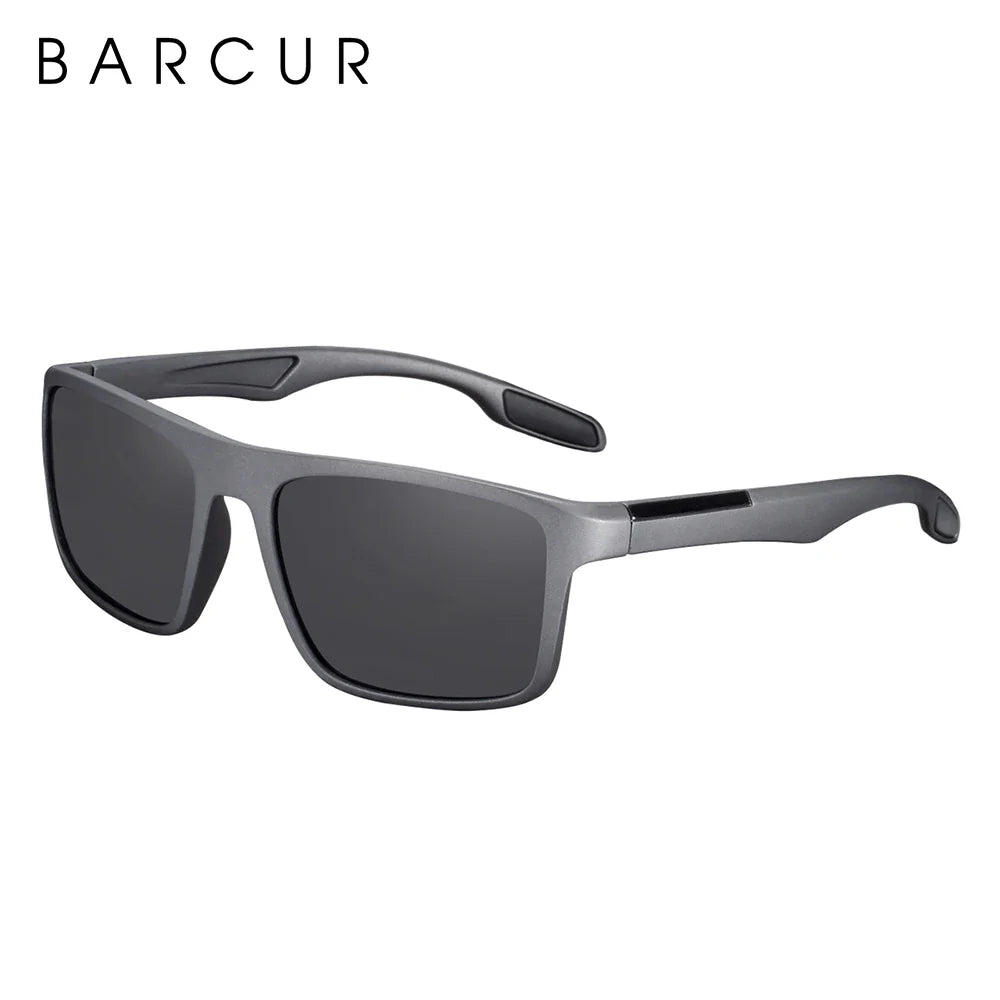 BARCUR TR90 Ultralight Polarized Sunglasses – Vintage Square UV400 for Men