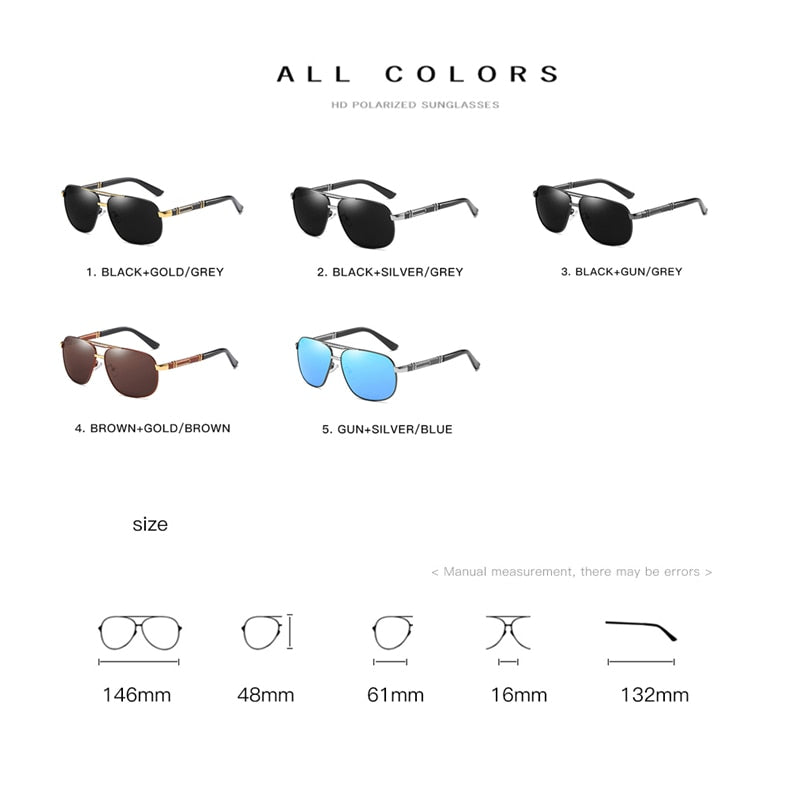 Men's Polarized Driving Sunglasses – Black Designer Sun Glasses