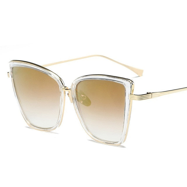 Women's Big Cat Eye Sunglasses – Black Mirror Lens