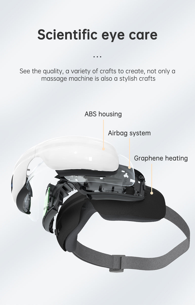 Bluetooth Eye Massager – Air Pressure & Vibration for Migraine & Sleep Relief