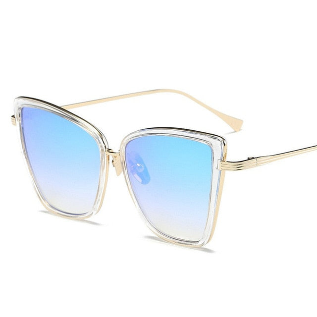 Women's Big Cat Eye Sunglasses – Black Mirror Lens