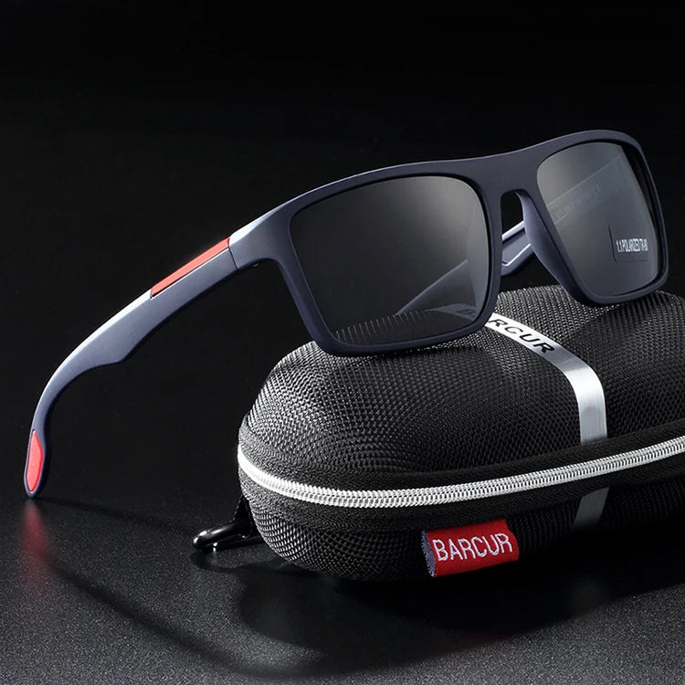 BARCUR TR90 Ultralight Polarized Sunglasses – Vintage Square UV400 for Men