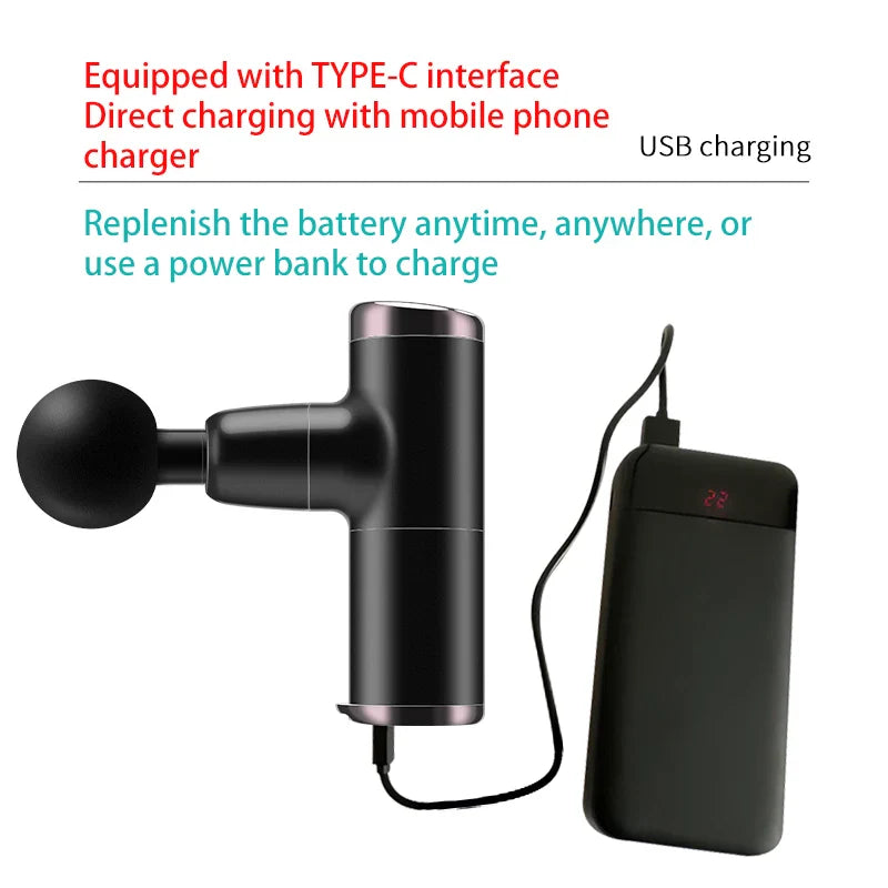 Mini Percussion Massage Gun – Deep Muscle Fascial Body Massager