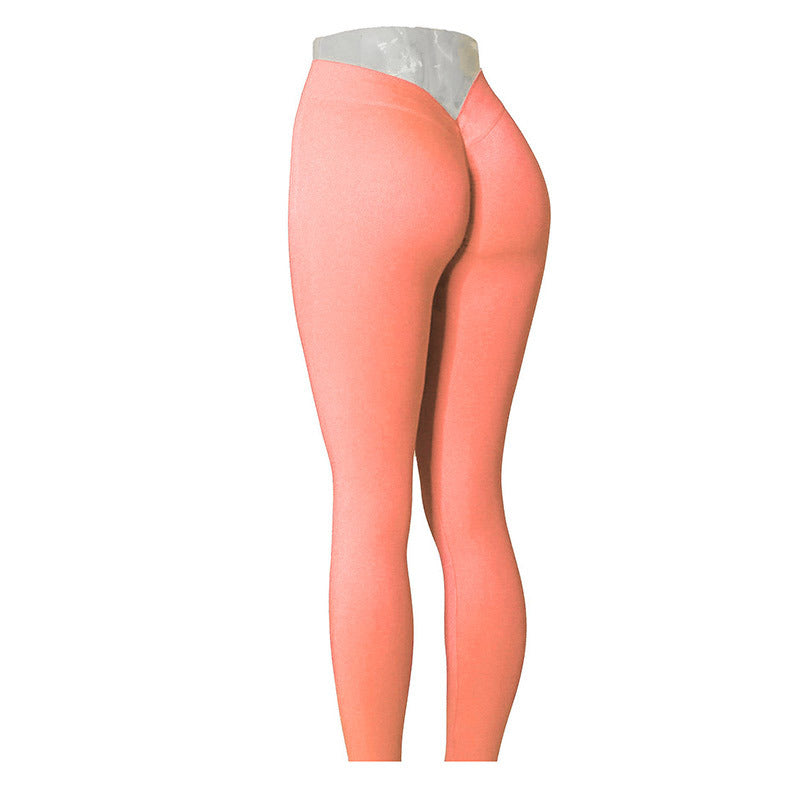 Women's Peach Hip Yoga Pants – High-Waist V-Cut Workout Leggings