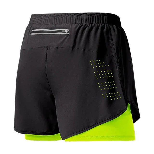 Men's 2-in-1 Running Shorts – Quick-Dry Double Layer Gym Shorts