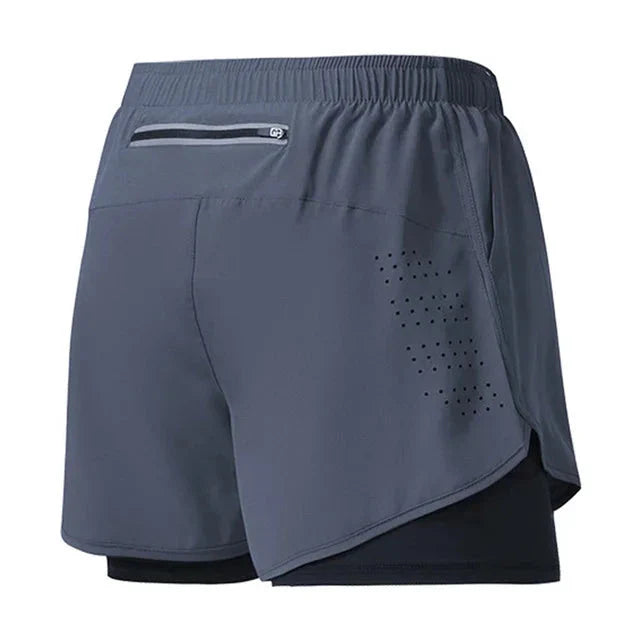 Men's 2-in-1 Running Shorts – Quick-Dry Double Layer Gym Shorts