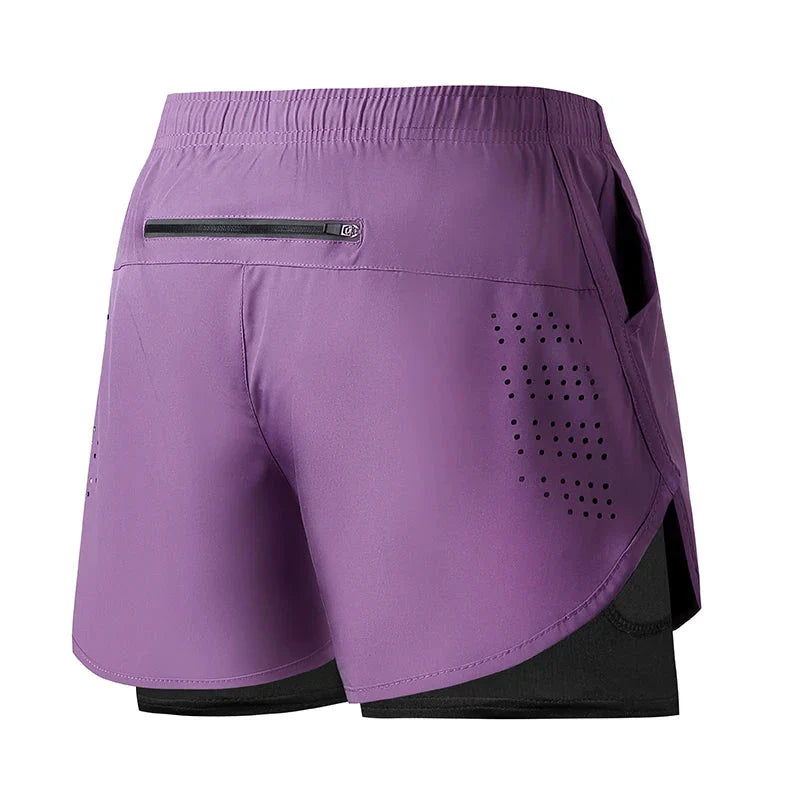 Men's 2-in-1 Running Shorts – Quick-Dry Double Layer Gym Shorts