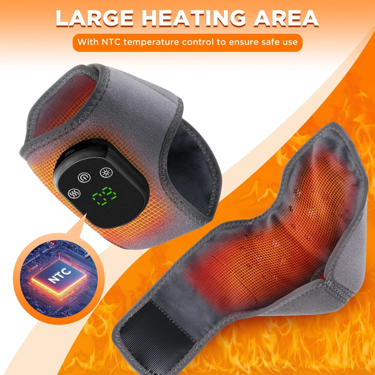 Electric Heat & Vibration Massage Brace – Ankle, Wrist & Knee