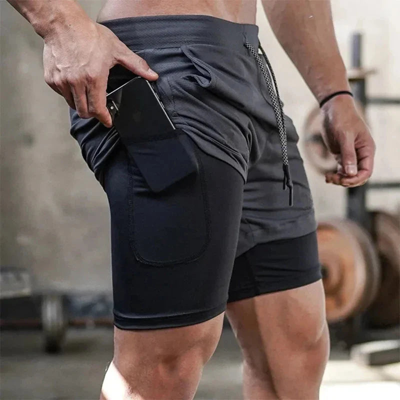Men's 2-in-1 Camo Running Shorts – Quick-Dry Gym & Training Shorts