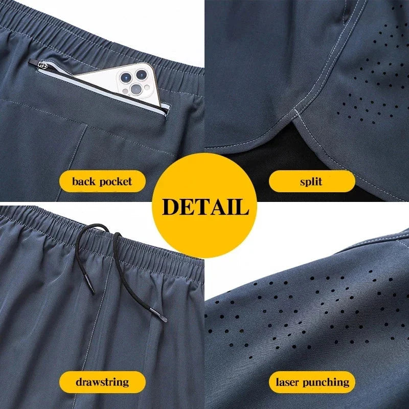 Men's 2-in-1 Running Shorts – Quick-Dry Double Layer Gym Shorts