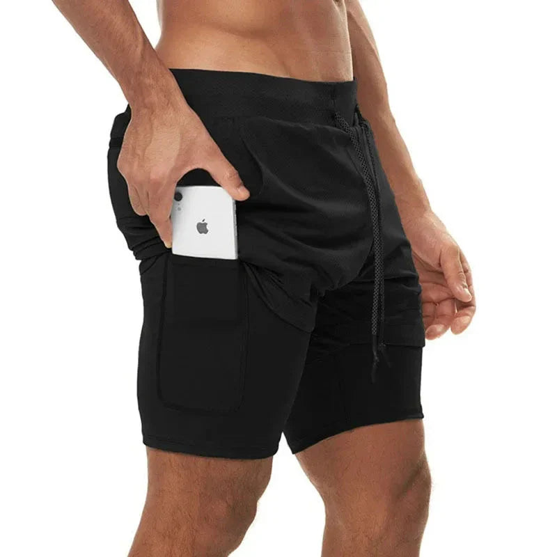 Men's 2-in-1 Camo Running Shorts – Quick-Dry Gym & Training Shorts