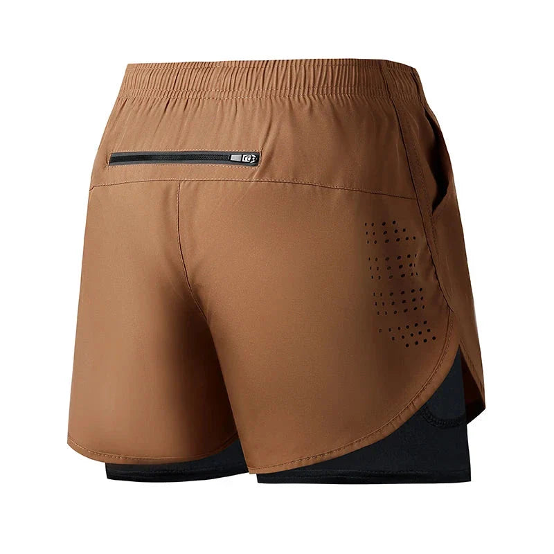 Men's 2-in-1 Running Shorts – Quick-Dry Double Layer Gym Shorts