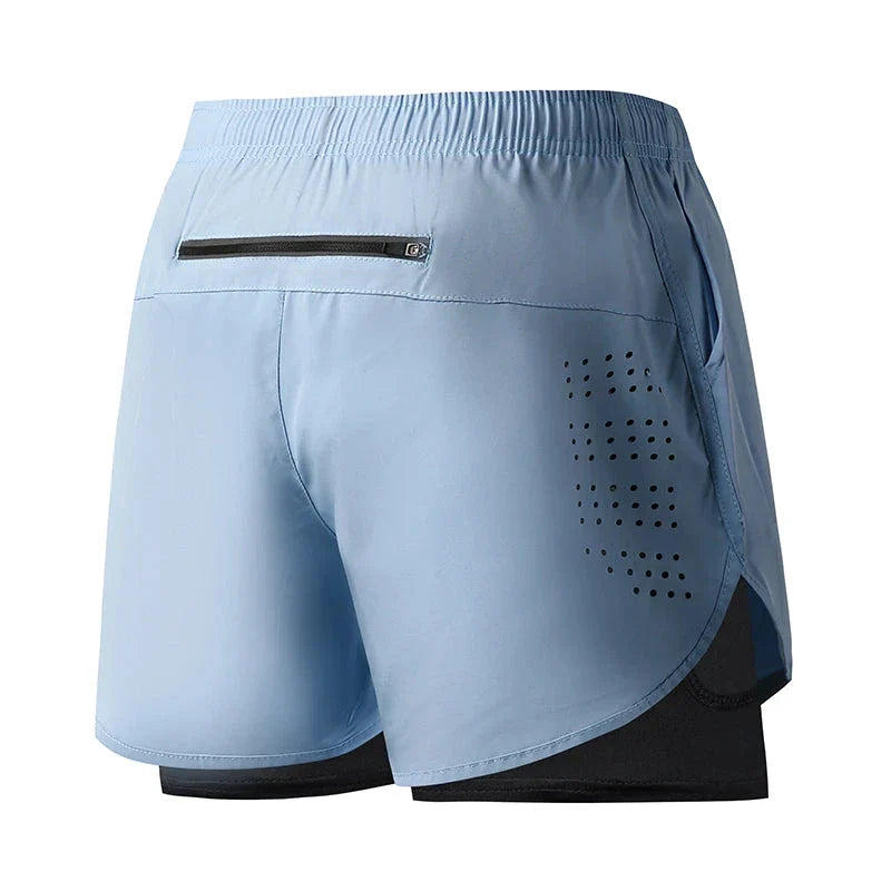 Men's 2-in-1 Running Shorts – Quick-Dry Double Layer Gym Shorts