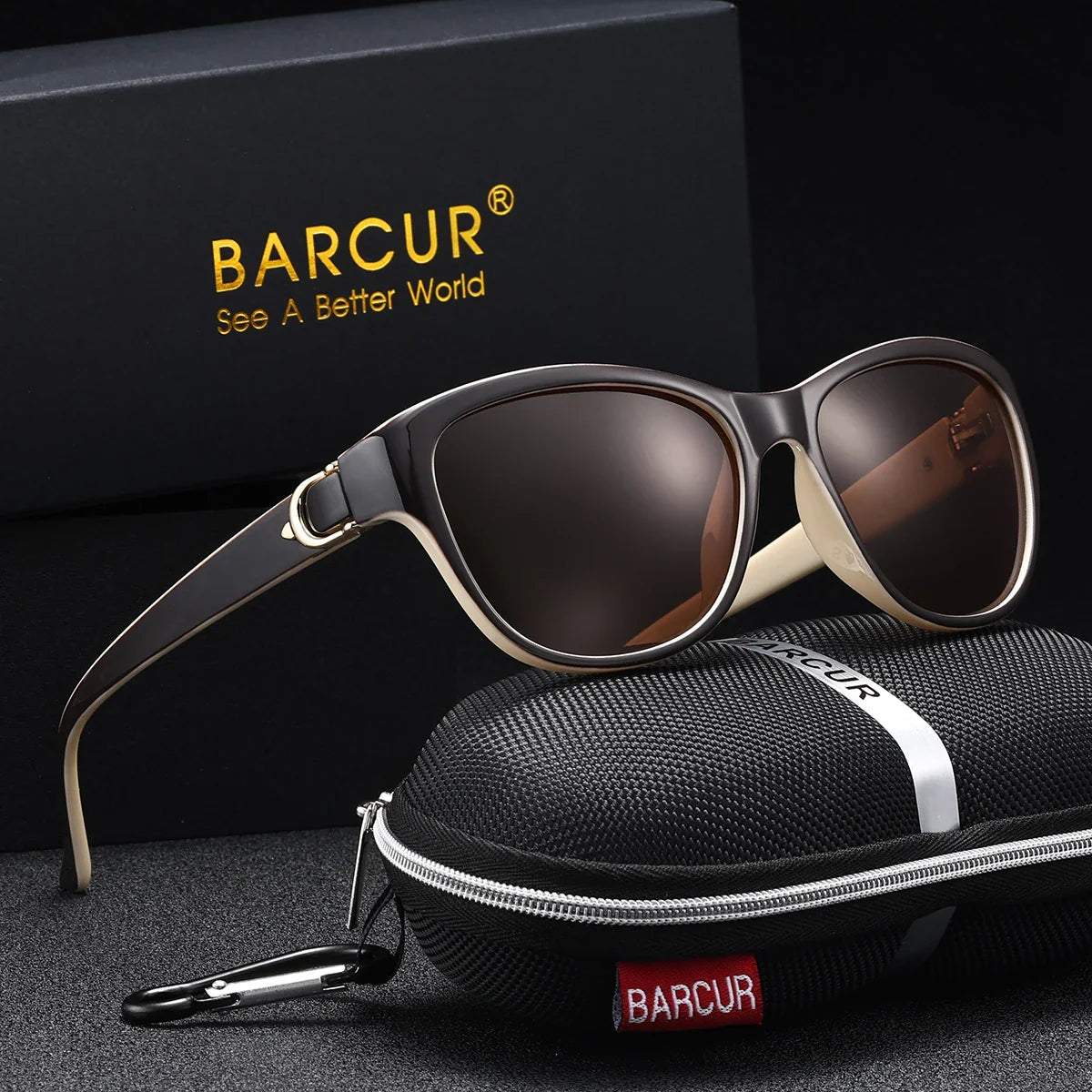 BARCUR Polarized Men's Fashion Sunglasses – Elliptical Gradient TAC Lens UV400
