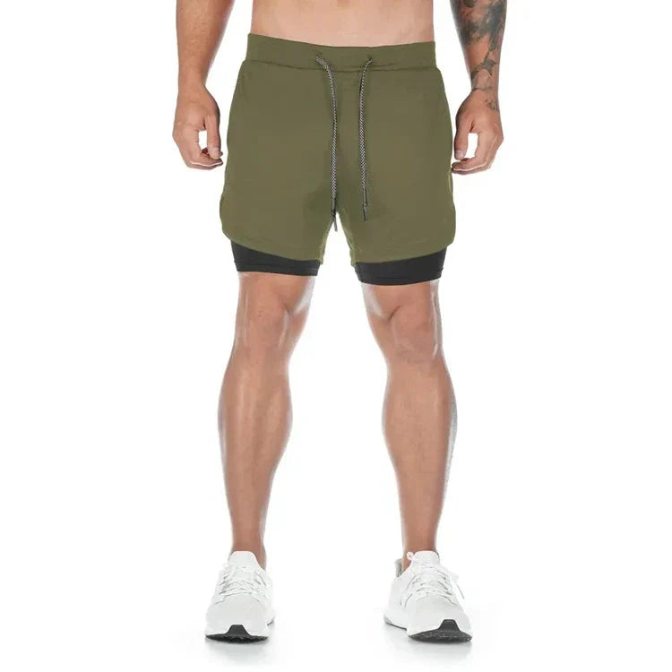 Men's 2-in-1 Camo Running Shorts – Quick-Dry Gym & Training Shorts