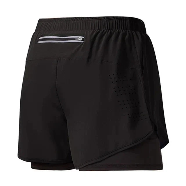 Men's 2-in-1 Running Shorts – Quick-Dry Double Layer Gym Shorts