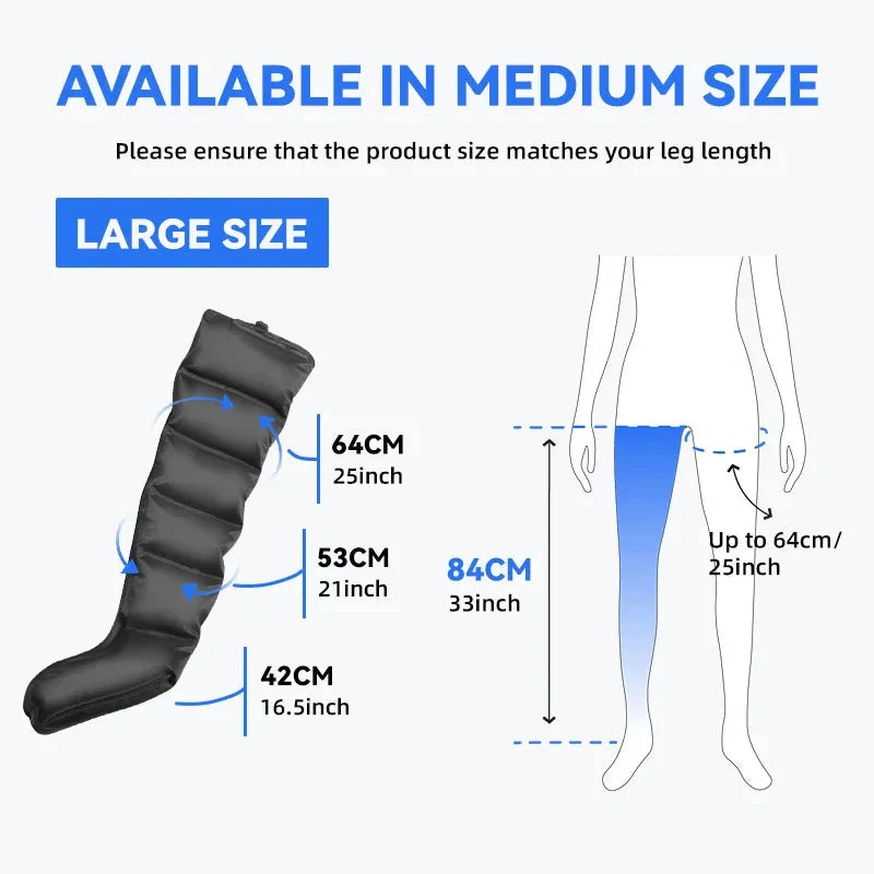 Electric Pneumatic Leg Massager – Thighs, Calves & Feet with Remote