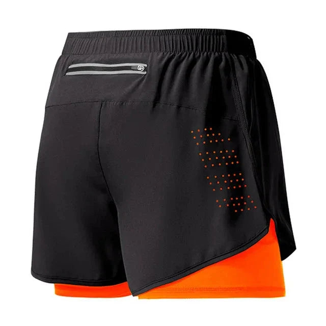 Men's 2-in-1 Running Shorts – Quick-Dry Double Layer Gym Shorts