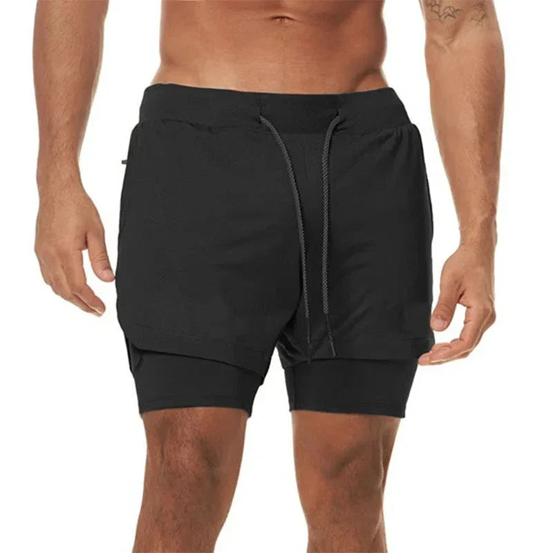 Men's 2-in-1 Camo Running Shorts – Quick-Dry Gym & Training Shorts