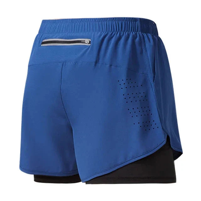Men's 2-in-1 Running Shorts – Quick-Dry Double Layer Gym Shorts