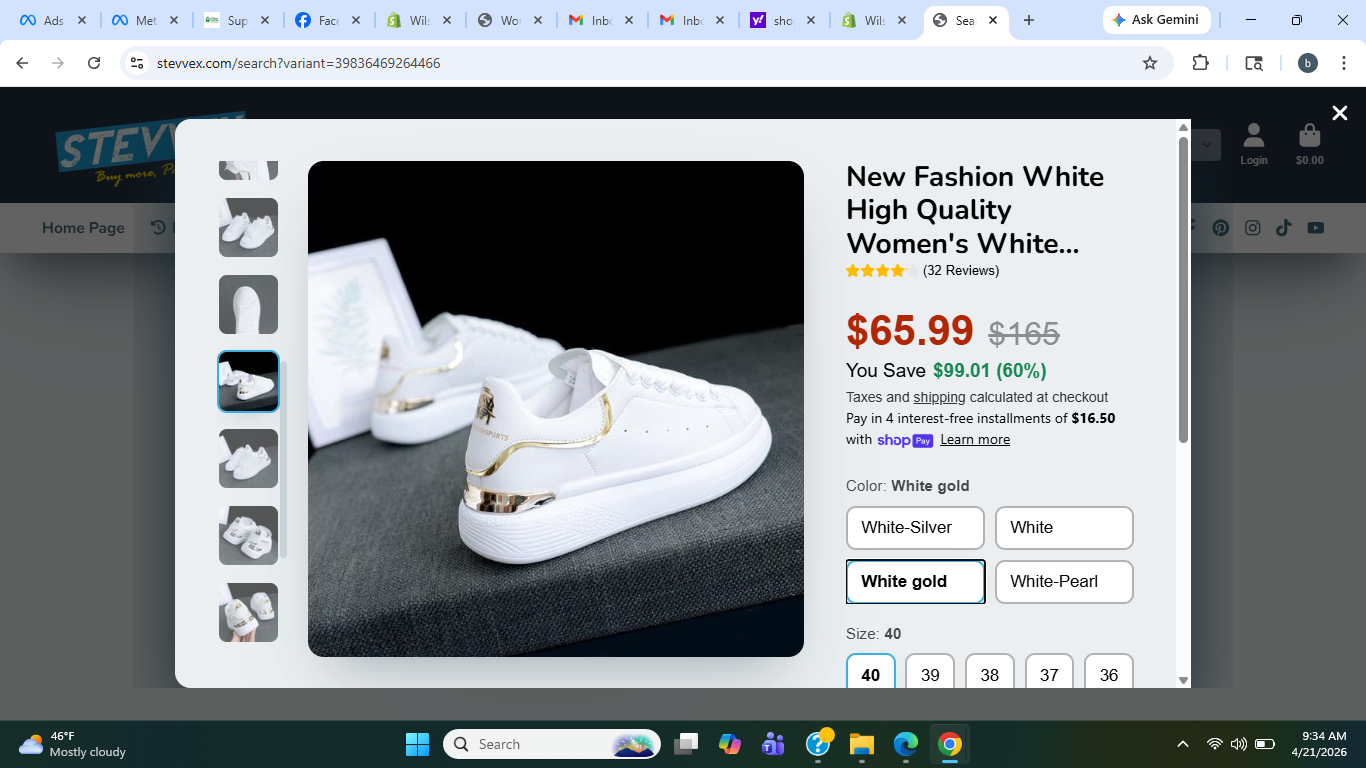 Women's White Thick-Sole Lace-Up Sneakers