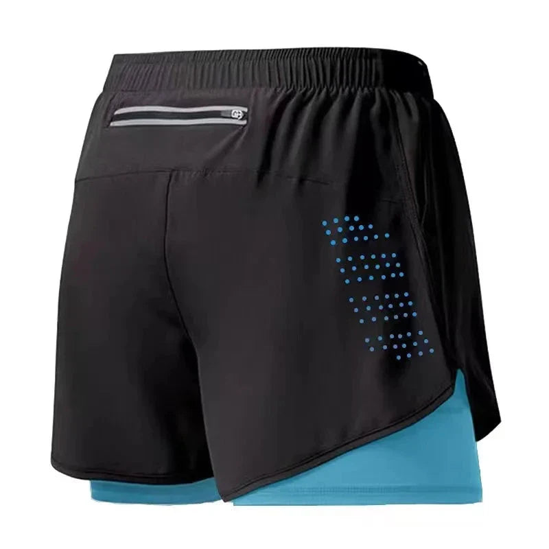 Men's 2-in-1 Running Shorts – Quick-Dry Double Layer Gym Shorts