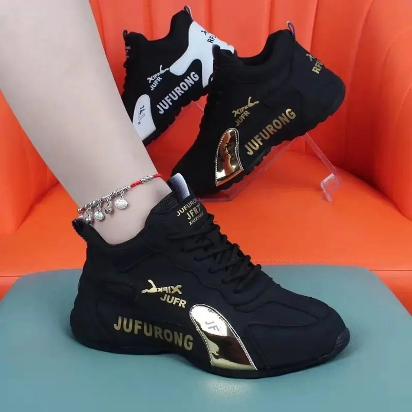 Sneakers  Breathable Ladies Mesh Lace Up Sports Platform Shoes for Women