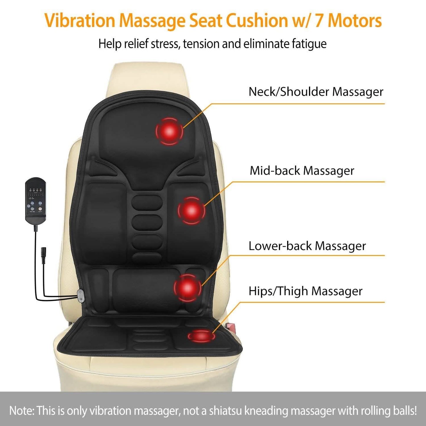 Electric Back Massager Cushion – Car & Chair Seat Massager