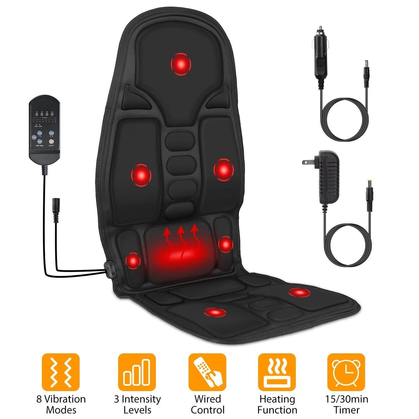 Electric Back Massager Cushion – Car & Chair Seat Massager