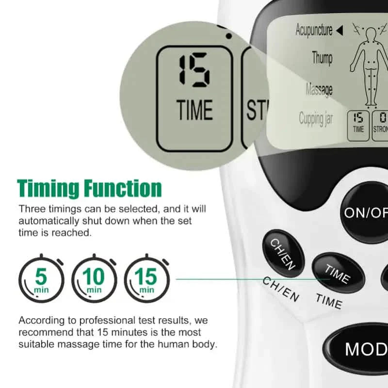 Electric TENS Muscle Stimulator – Portable Pain Relief Device
