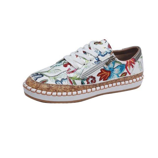 Women's Elegant Floral Flat Sneakers