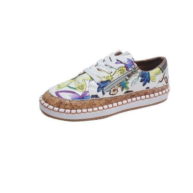 Women's Elegant Floral Flat Sneakers