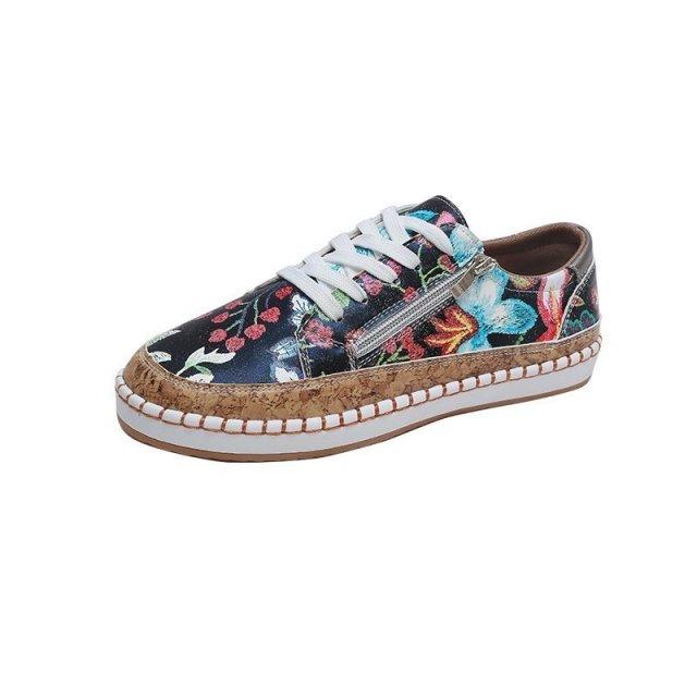Women's Elegant Floral Flat Sneakers
