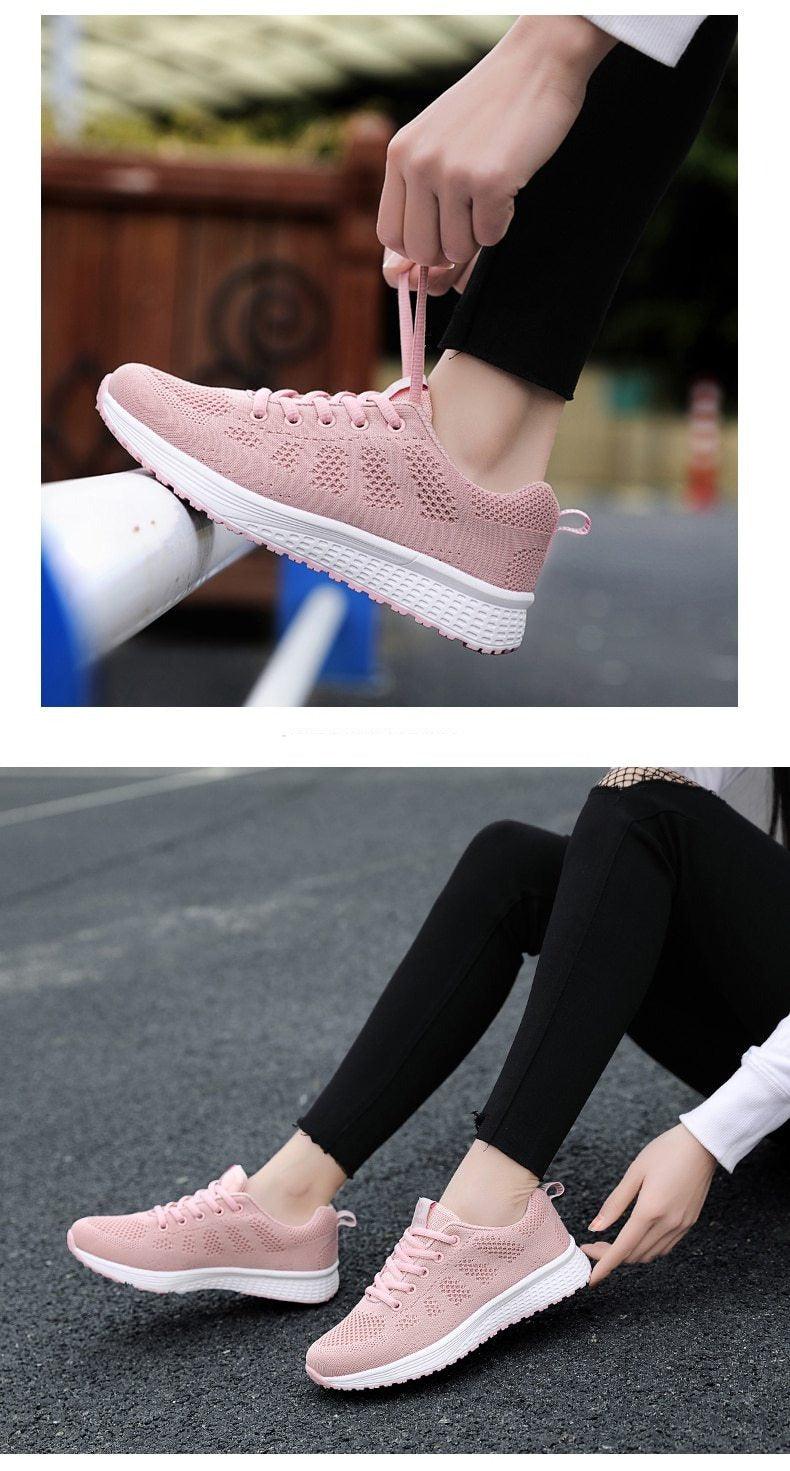 Women's Elegant Mesh Sport Sneakers – Lightweight Casual Tennis Shoes