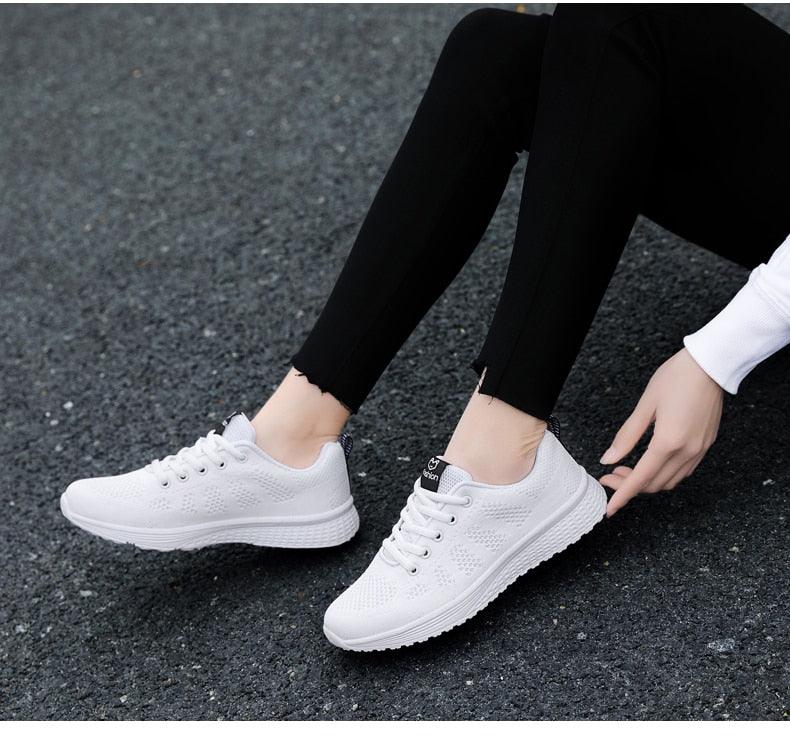 Women's Elegant Mesh Sport Sneakers – Lightweight Casual Tennis Shoes