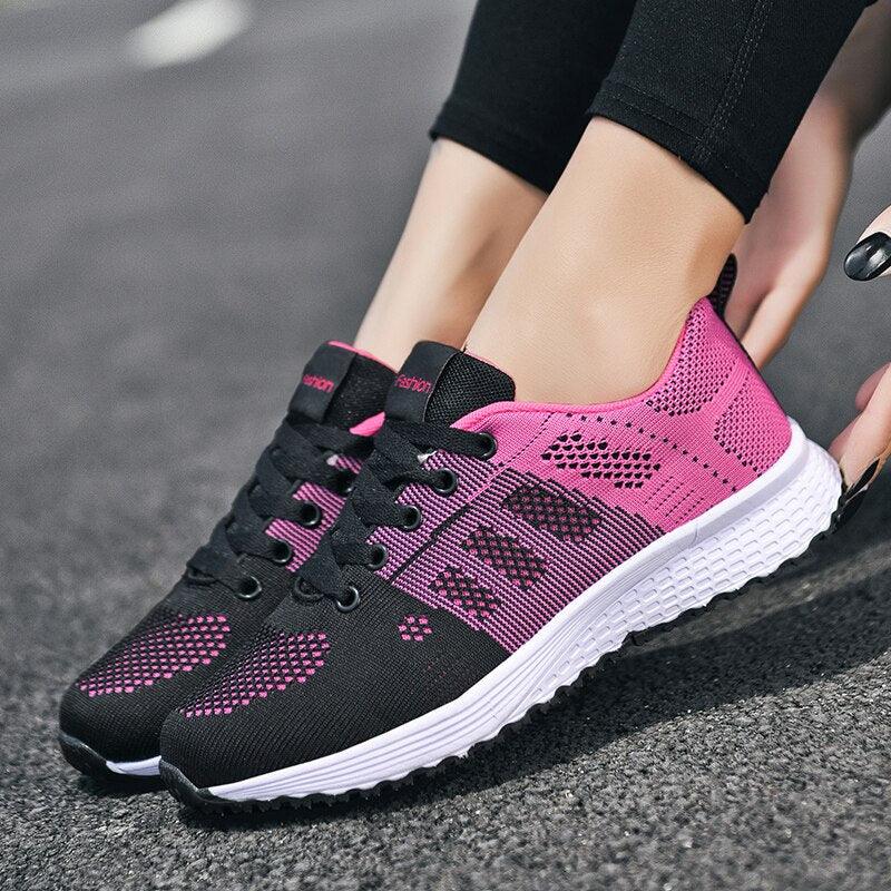 Women's Elegant Mesh Sport Sneakers – Lightweight Casual Tennis Shoes