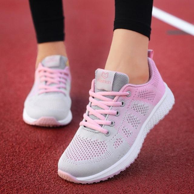 Women's Elegant Mesh Sport Sneakers – Lightweight Casual Tennis Shoes