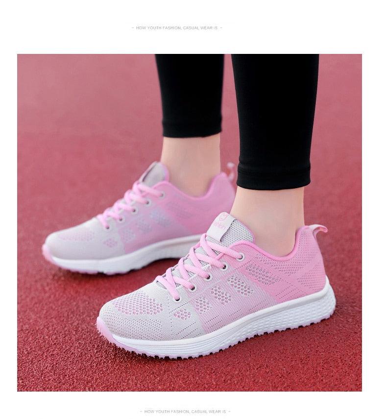 Women's Elegant Mesh Sport Sneakers – Lightweight Casual Tennis Shoes