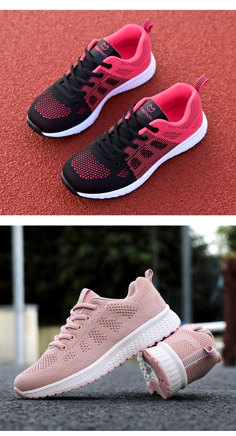 Women's Elegant Mesh Sport Sneakers – Lightweight Casual Tennis Shoes