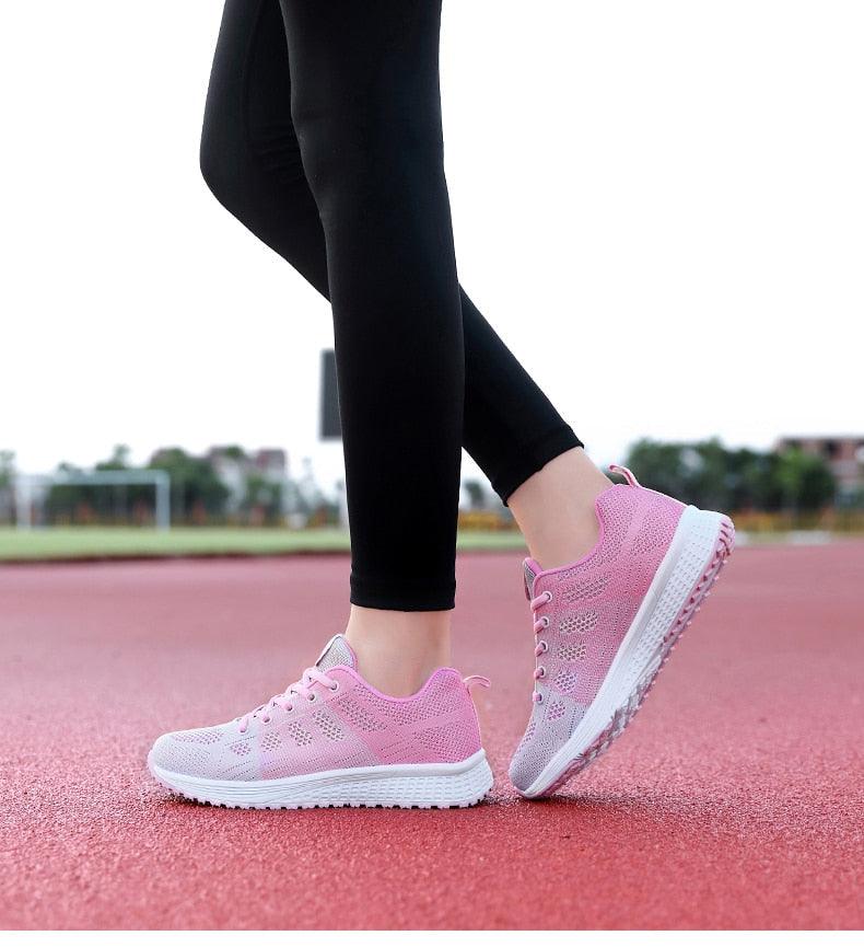 Women's Elegant Mesh Sport Sneakers – Lightweight Casual Tennis Shoes