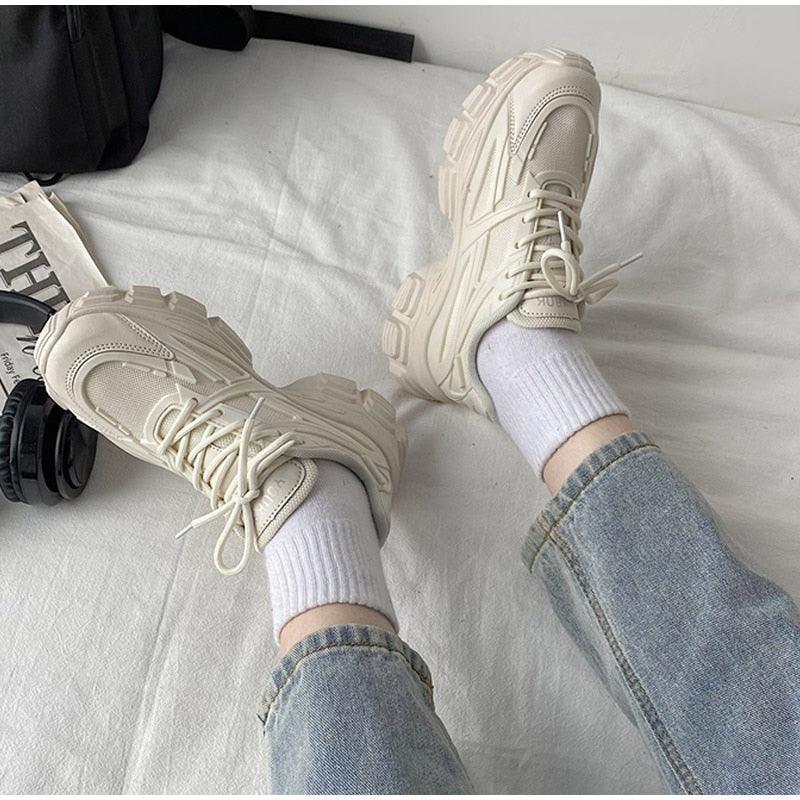 Women's Lace Up Thick Platform Sneakers